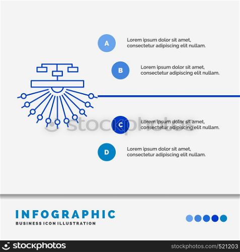 optimization, site, site, structure, Web Infographics Template for Website and Presentation. Line Blue icon infographic style vector illustration. Vector EPS10 Abstract Template background