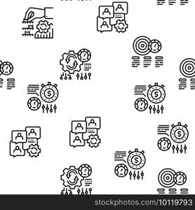 Optimize Operations Vector Seamless Pattern Thin Line Illustration. Optimize Operations Vector Seamless Pattern
