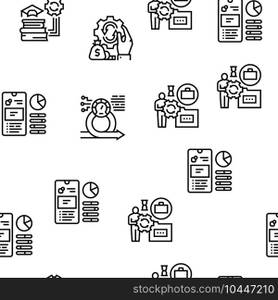 Optimize Operations Vector Seamless Pattern Thin Line Illustration. Optimize Operations Vector Seamless Pattern