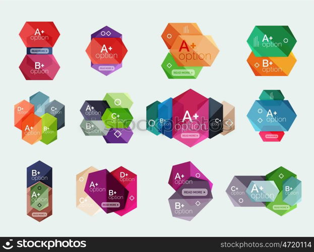 Option infographic templates. Set of vector option infographic geometric templates