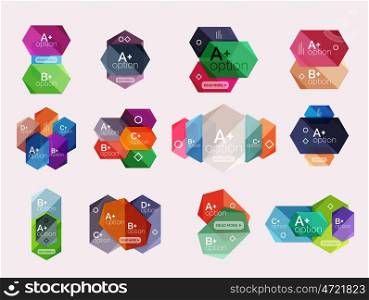 Option infographic templates. Set of vector option infographic geometric templates