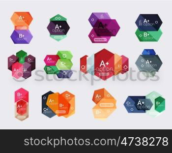 Option infographic templates. Set of vector option infographic geometric templates