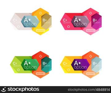 Option infographic templates. Set of vector option infographic geometric templates
