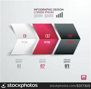 Option line by arrow segments, origami style. Vector illustration. Can be used for workflow layout, , diagram, nfographics, number options, step up banners, web design.