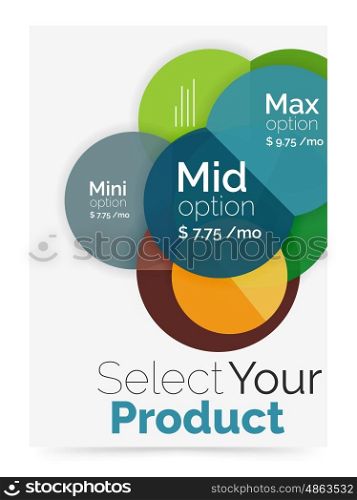 Option select infographic banner. Brochure - flyer, presentation or web design background