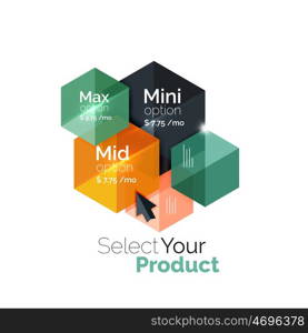 Option select template. Vector background for business brochure or flyer, presentation and web design navigation layout