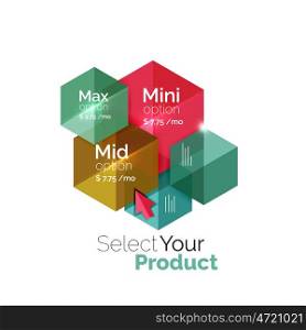 Option select template. Vector background for business brochure or flyer, presentation and web design navigation layout