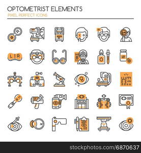 Optometrist Elements , Thin Line and Pixel Perfect Icons