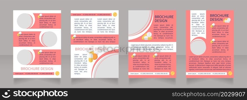 Oral contraceptives promotional blank brochure layout design. Vertical poster template set with empty copy space for text. Premade corporate reports collection. Editable flyer paper pages. Oral contraceptives promotional blank brochure layout design
