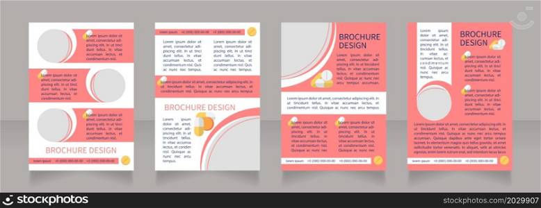 Oral contraceptives promotional blank brochure layout design. Vertical poster template set with empty copy space for text. Premade corporate reports collection. Editable flyer paper pages. Oral contraceptives promotional blank brochure layout design