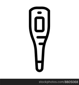 oral thermometer first aid line icon vector. oral thermometer first aid sign. isolated contour symbol black illustration. oral thermometer first aid line icon vector illustration