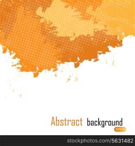 Orange abstract paint splashes illustration. Vector background with place for your text.