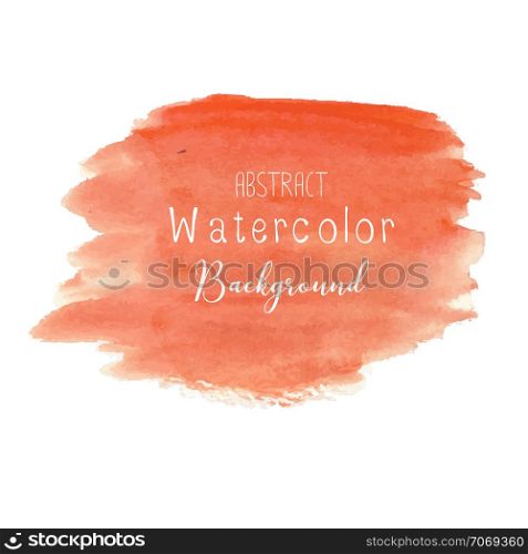 Orange abstract watercolor background. Vector illustration.