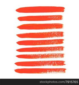 Orange acrylic vector brush strokes