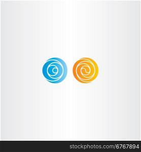 orange and blue spiral circle abstract logo design