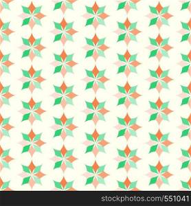 Orange and green modern classic bloom seamless pattern. Abstract blossom style for graphic and retro design.