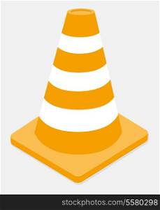 Orange and white striped traffic cone