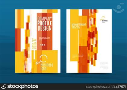 Orange annual report A4 cover. Brochure template layout, magazine, flyer or booklet. Vector