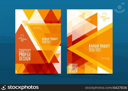 Orange annual report A4 cover. Brochure template layout, magazine, flyer or booklet. Vector