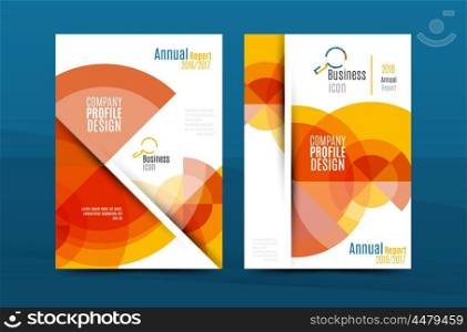 Orange annual report A4 cover. Brochure template layout, magazine, flyer or booklet. Vector