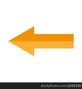 Orange arrow left icon. Direction cursor sign. Navigation concept. Realistic design. Vector illustration. Stock image. EPS 10.. Orange arrow left icon. Direction cursor sign. Navigation concept. Realistic design. Vector illustration. Stock image.