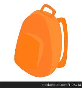 Orange backpack icon. Isometric of orange backpack vector icon for web design isolated on white background. Orange backpack icon, isometric style