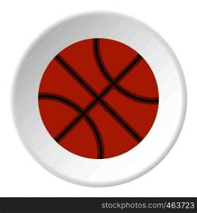 Orange basketball ball icon in flat circle isolated vector illustration for web. Orange basketball ball icon circle