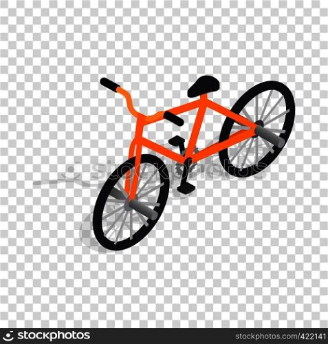 Orange bike isometric icon 3d on a transparent background vector illustration. Orange bike isometric icon