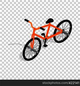 Orange bike isometric icon 3d on a transparent background vector illustration. Orange bike isometric icon