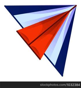 Orange blue kite icon. Cartoon of orange blue kite vector icon for web design isolated on white background. Orange blue kite icon, cartoon style