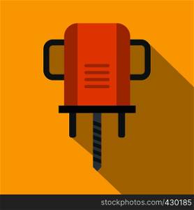 Orange boer drill icon. Flat illustration of orange boer drill vector icon for web. Orange boer drill icon, flat style