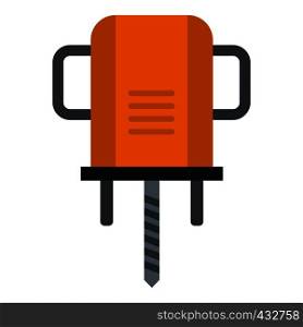 Orange boer drill icon flat isolated on white background vector illustration. Orange boer drill icon isolated
