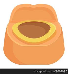 Orange bowl icon cartoon vector. Potty toilet. Seat plastic. Orange bowl icon cartoon vector. Potty toilet