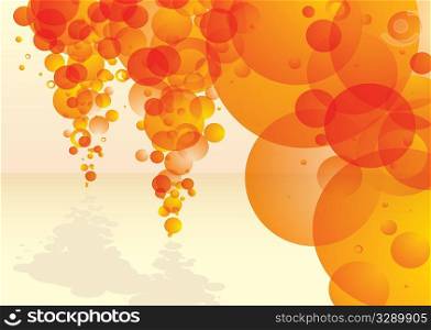 orange bubble concept background with copy space and shadow