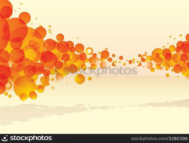 orange bubble explode with subtle background and shadow