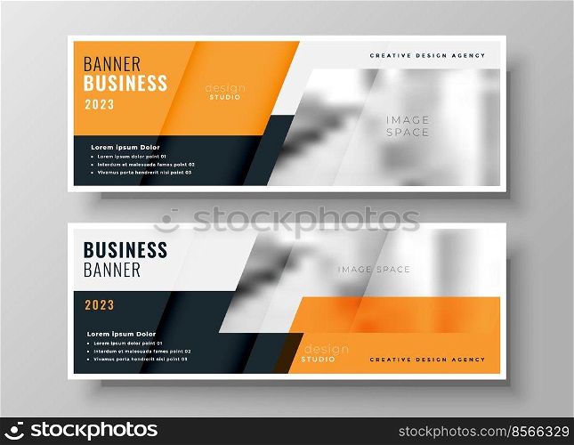 orange business banners set of two