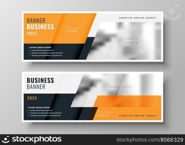 orange business banners set of two