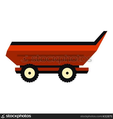 Orange car trailer icon flat isolated on white background vector illustration. Orange car trailer icon isolated
