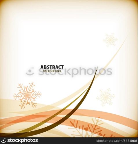 Orange Christmas snowflakes and waves