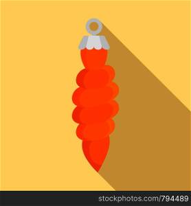 Orange Christmas toy icon. Flat illustration of orange Christmas toy vector icon for web design. Orange Christmas toy icon, flat style