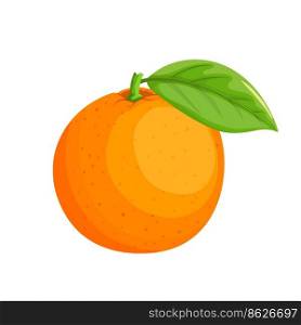 orange citrus cartoon. fruit tropical, slice juice, sweet green, fresh food, vitamin healthy, juicy organic, ripe leaf, piece nature orange citrus vector illustration. orange citrus cartoon vector illustration