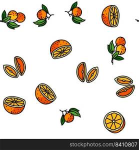 orange citrus fresh slice juice vector seamless pattern thin line illustration. orange citrus fresh slice juice vector seamless pattern