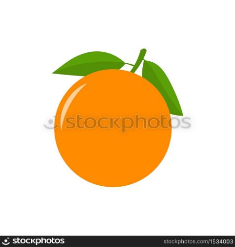 Orange citrus fruit icon isolated on white background. Vector illustration