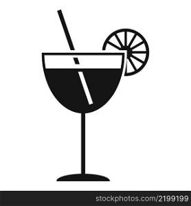 Orange cocktail icon simple vector. Juice fruit. Citrus drink. Orange cocktail icon simple vector. Juice fruit