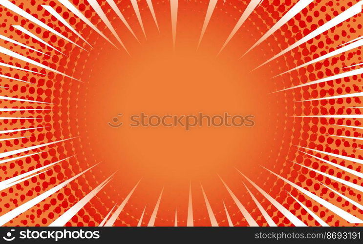 Orange comic background Retro vector