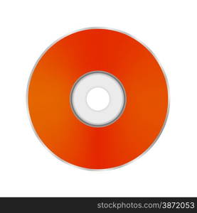 Orange Compact Disc Isolated on White Background. Orange Compact Disc