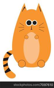 Orange cute cat, illustration, vector on white background.