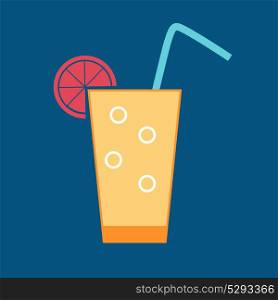 Orange Drink Glossy Icon Vector Illustration EPS10. Drink Glossy Icon Vector Illustration
