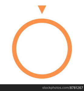 Orange empty circle vector design element. Abstract customizable symbol for infographic with blank copy space. Editable shape for instructional graphics. Visual data presentation component. Orange empty circle vector design element