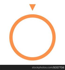 Orange empty circle vector design element. Abstract customizable symbol for infographic with blank copy space. Editable shape for instructional graphics. Visual data presentation component. Orange empty circle vector design element
